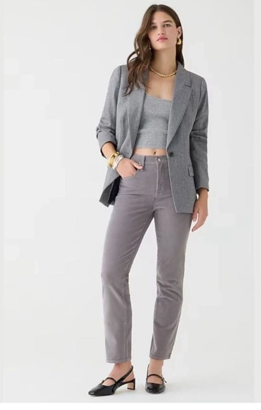 J. Crew vintage slim straight gray corduroy pants 29 women’s